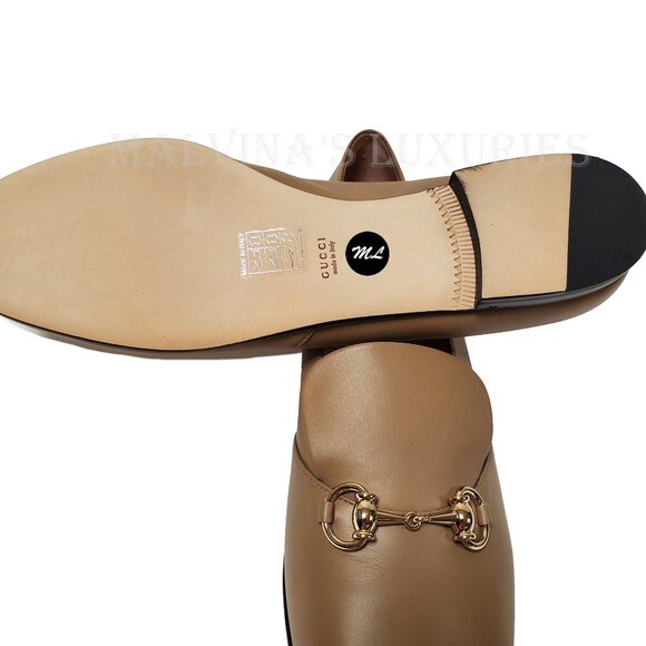 GUCCI SHOES MIRO SOFT HORSEBIT TAN LEATHER LOAFERS FLATS sz 41 11 - Picture 12 of 15